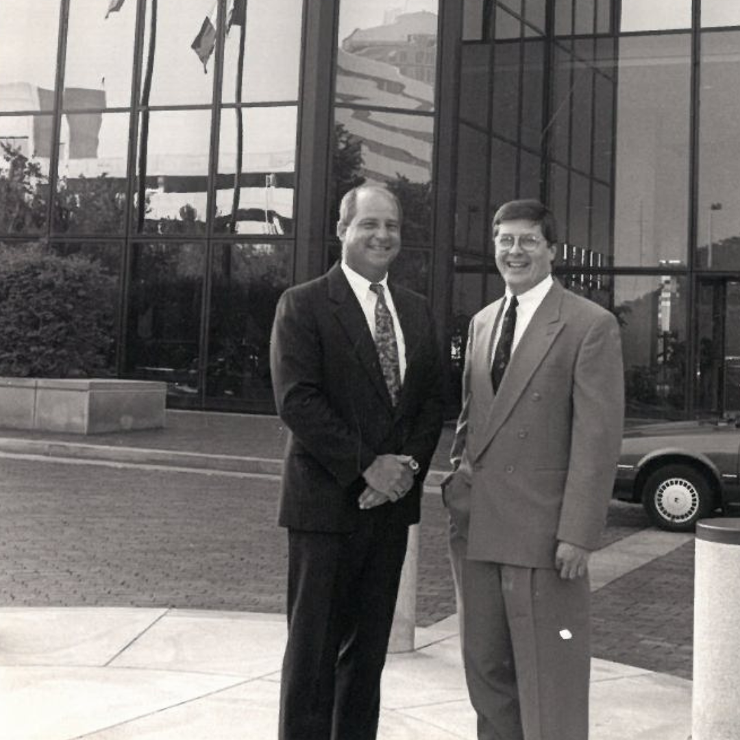 MPM Wealth Advisors founders Bryan Ohm and G. Thomas Damasco outside their Toledo office